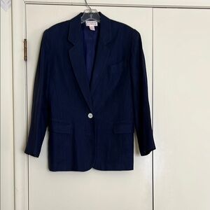 Brooks Brothers Navy Linen Blazer